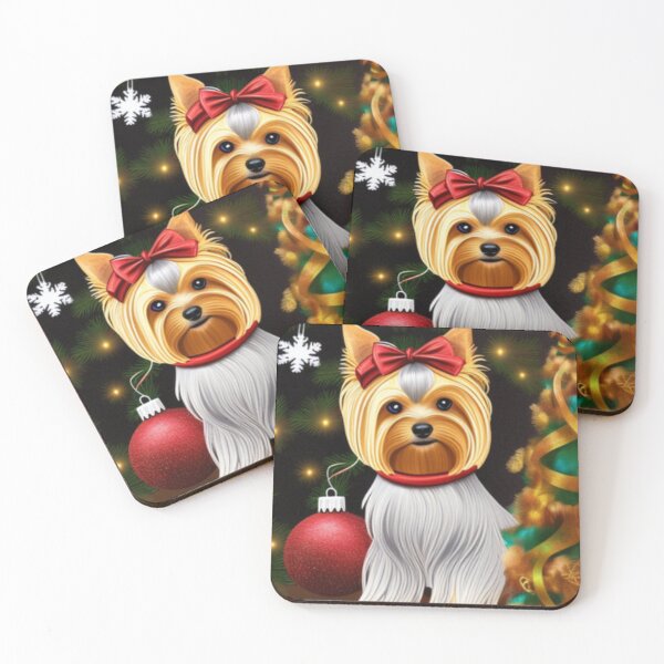 Item preview, Yorkshire Terrier Dog Christmas Celebration 5 designed and sold by AnadAA.