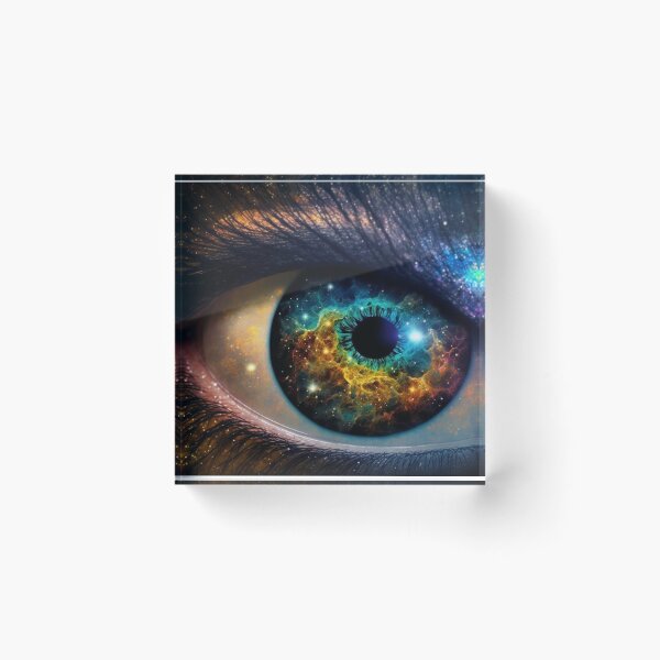 Item preview, Galaxy Space Eye Universe Close Up Stars and Planets Digital Art Blue Purple Dark designed and sold by Bitcoin-Fashion.