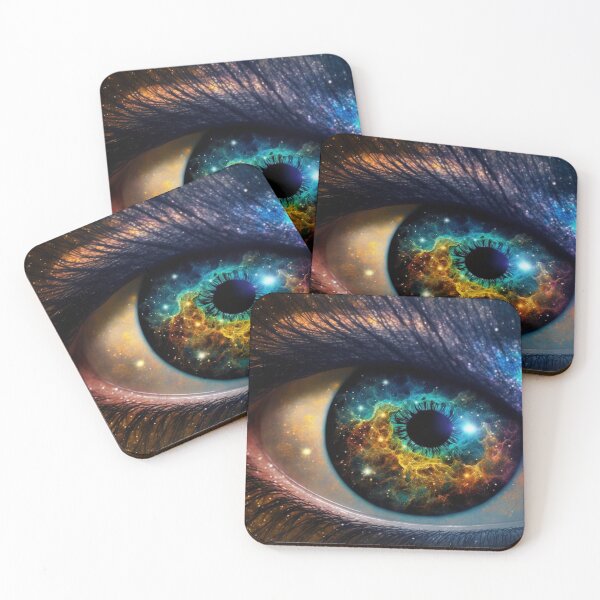 Item preview, Galaxy Space Eye Universe Close Up Stars and Planets Digital Art Blue Purple Dark designed and sold by Bitcoin-Fashion.