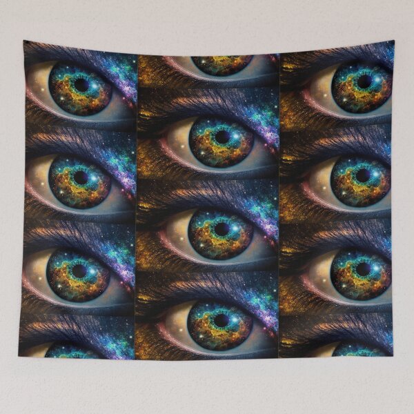 Item preview, Galaxy Space Eye Universe Close Up Stars and Planets Digital Art Blue Purple Dark designed and sold by Bitcoin-Fashion.