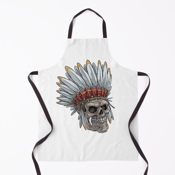 Item preview, Indian head dress skull tattoo art designed and sold by Estalon.
