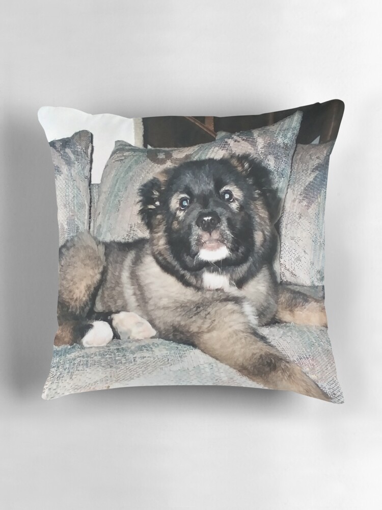 Thumbnail 3 of 4, Pillow, Caucsian Ovrcharka Puppy designed and sold by rmcdi.