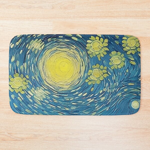 Item preview, Van Gogh Style Full Moon and Bright Flower-like Stars Brush Stroke Painting designed and sold by sunflowerlight.