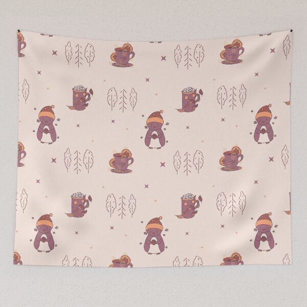 Item preview, Penguin, trees, mugs pattern designed and sold by picroom.