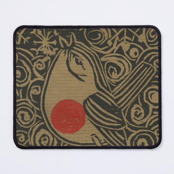Item preview, The Robin Sings in Winter - Black Lino Cut Print on Kraft Paper designed and sold by LymphomaLass.