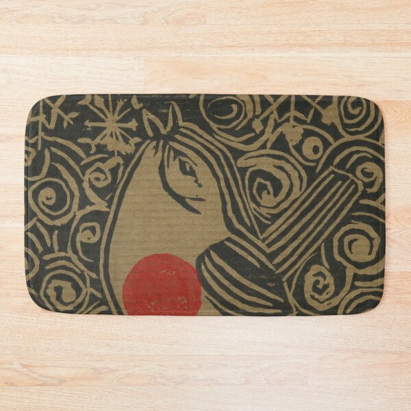 Item preview, The Robin Sings in Winter - Black Lino Cut Print on Kraft Paper designed and sold by LymphomaLass.
