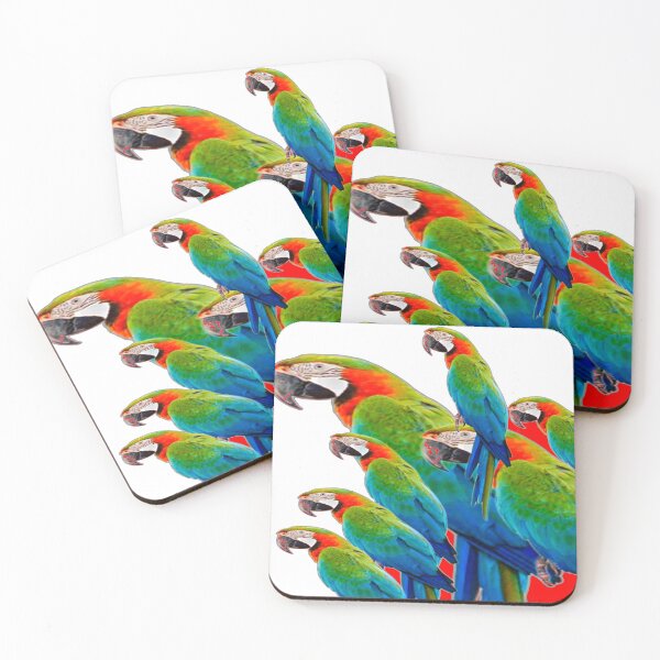 Item preview, BLUE-GREEN PARROTS DESIGN PATTERN WHITE ART designed and sold by sharlesart.