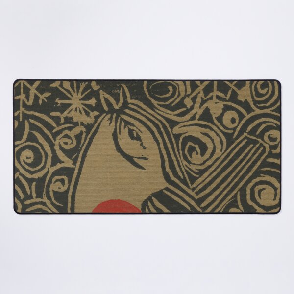 Item preview, The Robin Sings in Winter - Black Lino Cut Print on Kraft Paper designed and sold by LymphomaLass.