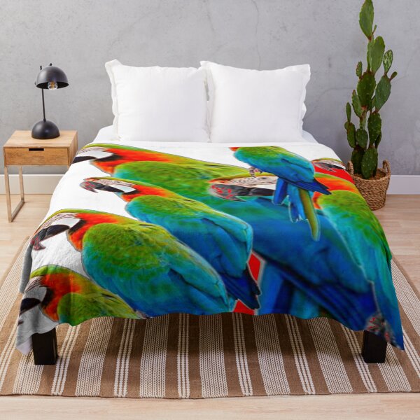 Item preview, BLUE-GREEN PARROTS DESIGN PATTERN WHITE ART designed and sold by sharlesart.