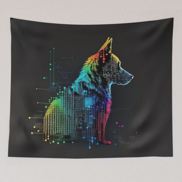 Item preview, Multicolored Computerized-Looking Dog #1 designed and sold by Galviato.