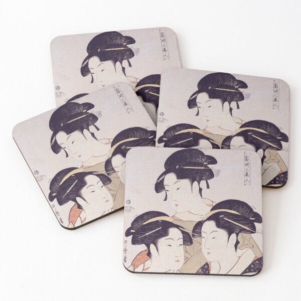 Item preview, 3 Japanese Geisha Girls Kitagawa Utamaro Toji San Art Painting Print designed and sold by Cturan.