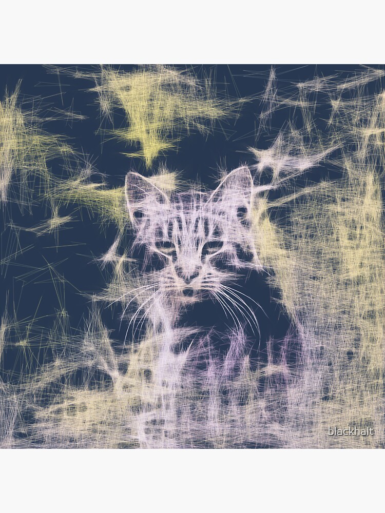 Thumbnail 3 of 3, Sticker, Linify Cat designed and sold by blackhalt.