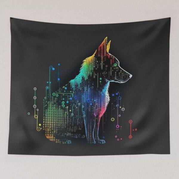 Item preview, Multicolored Computerized-Looking Dog #3 designed and sold by Galviato.