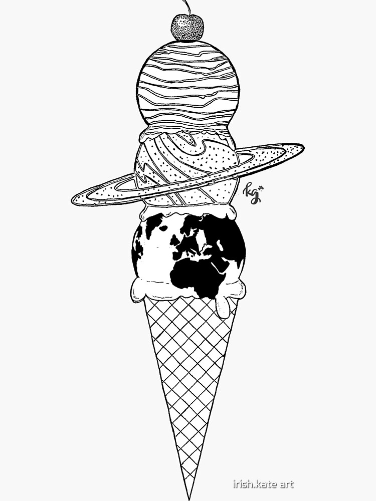 "Solar System Ice Cream Cone" Sticker for Sale by irishkate | Redbubble
