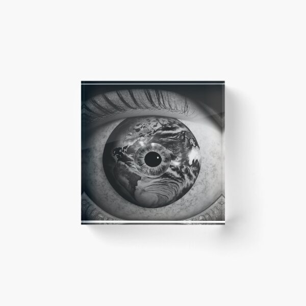 Item preview, Black and White Galaxy Earth Eye Universe Close Up Stars and Planets Digital Art Dark designed and sold by Bitcoin-Fashion.
