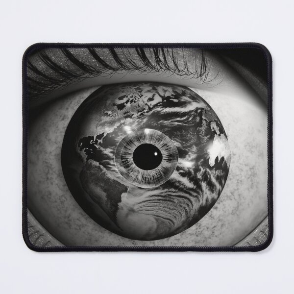 Item preview, Black and White Galaxy Earth Eye Universe Close Up Stars and Planets Digital Art Dark designed and sold by Bitcoin-Fashion.