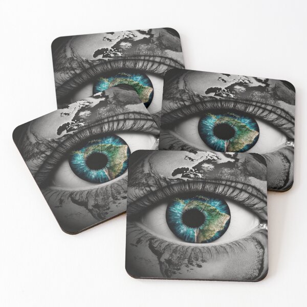 Item preview, Black and White Galaxy Earth Eye Universe Close Up Stars and Planets Digital Art Dark designed and sold by Bitcoin-Fashion.