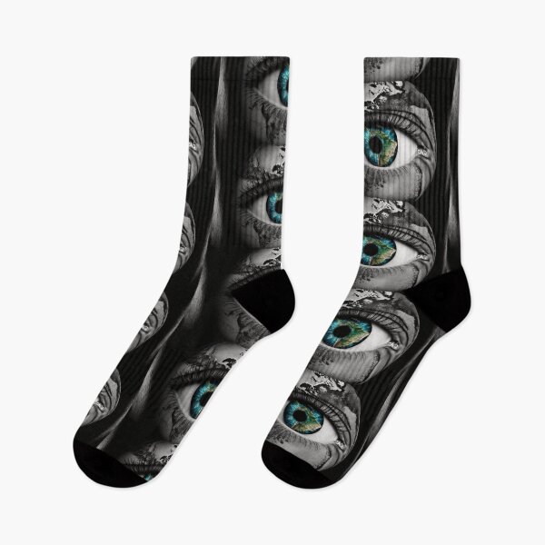Item preview, Black and White Galaxy Earth Eye Universe Close Up Stars and Planets Digital Art Dark designed and sold by Bitcoin-Fashion.