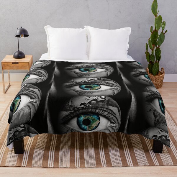 Item preview, Black and White Galaxy Earth Eye Universe Close Up Stars and Planets Digital Art Dark designed and sold by Bitcoin-Fashion.