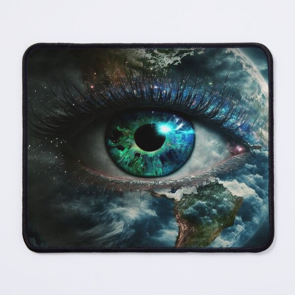 Item preview, Galaxy Earth Eye Universe Close Up Stars and Planets Digital Art Dark designed and sold by Bitcoin-Fashion.