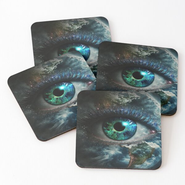 Item preview, Galaxy Earth Eye Universe Close Up Stars and Planets Digital Art Dark designed and sold by Bitcoin-Fashion.