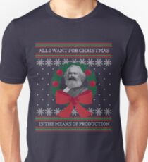 Karl Marx "Nutze die Produktionsmittel" Lustiger hässlicher Weihnachts-Pullover Slim Fit T-Shirt