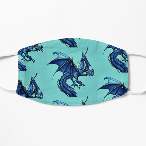 Blue Asian Dragon Flat Mask