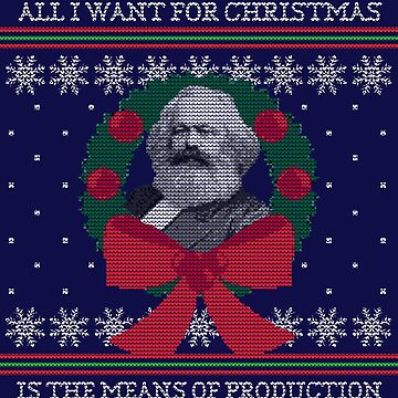 Vorschaubild zum Design Karl Marx "Ergreifen Sie die Produktionsmittel" Lustiger hässlicher Weihnachtspullover von shaggylocks