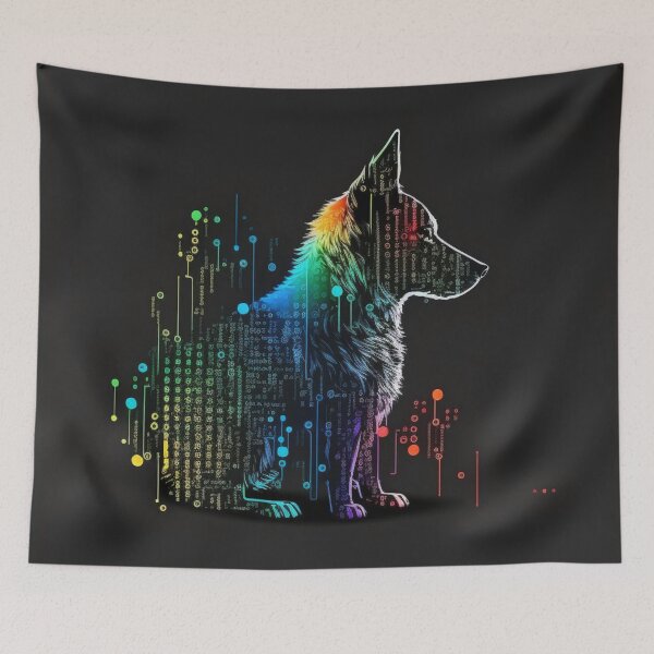 Item preview, Multicolored Computerized-Looking Dog #4 designed and sold by Galviato.