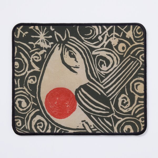Item preview, The Robin Sings in Winter - Black Lino Cut Print on Aged Paper designed and sold by LymphomaLass.