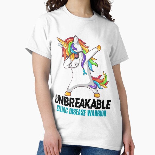 Celiac Disease Awareness Unicorn Warrior Unbreakable T Shirt
