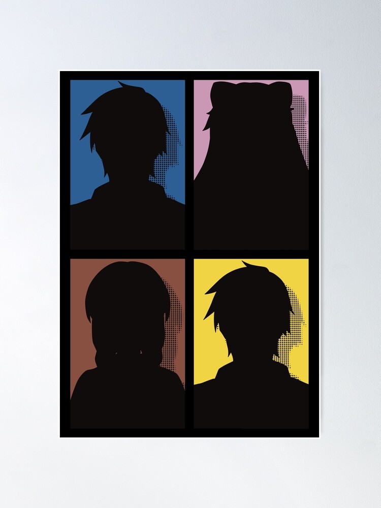 All Main Characters from More than a married couple, but not lovers or  Fuufu Ijou, Koibito Miman: Akari Watanabe, Shiori Sakurazaka, Jirou Yakuin  and Minami Tenjin in Silhouette Pop Art Design Poster