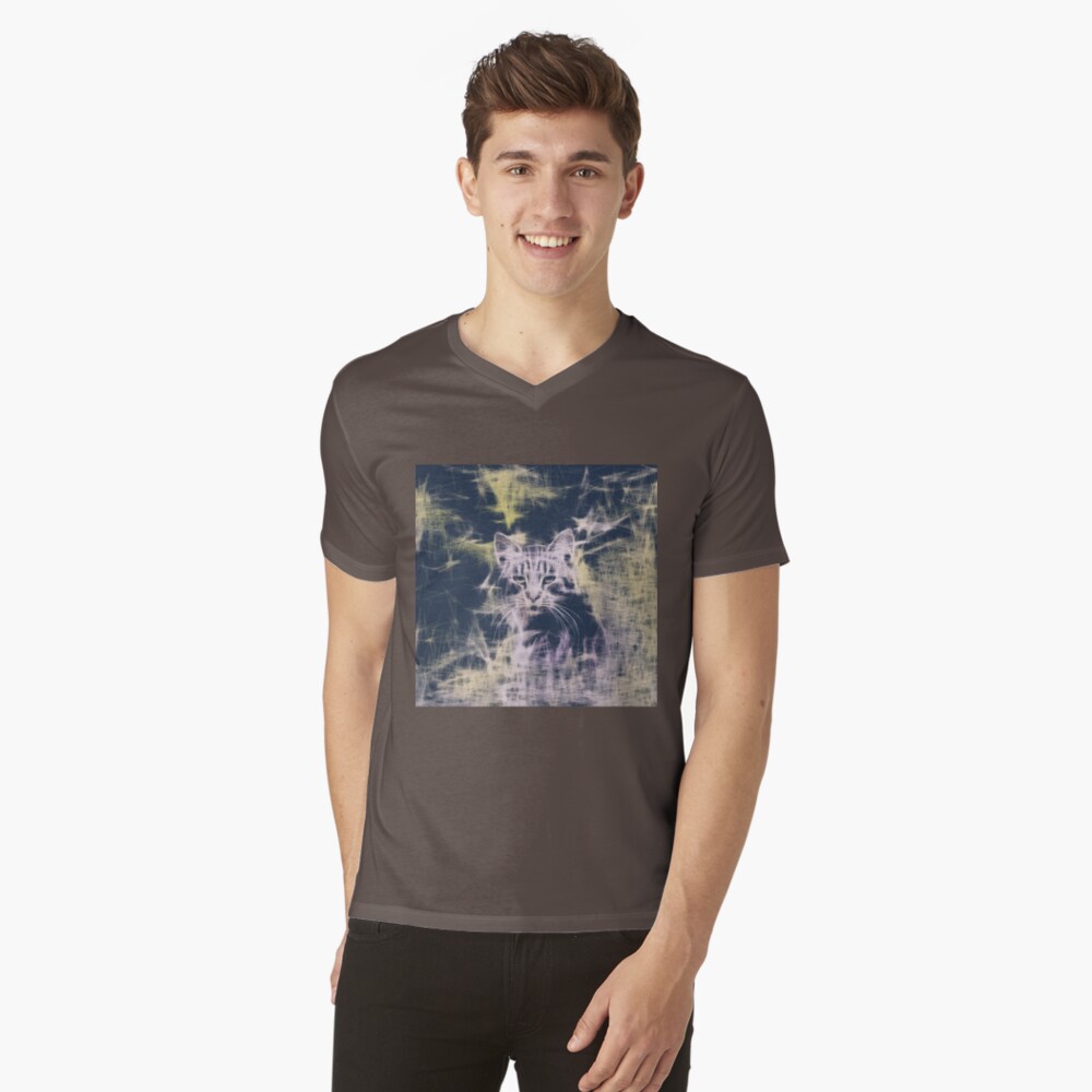 Linify Cat V-Neck T-Shirt