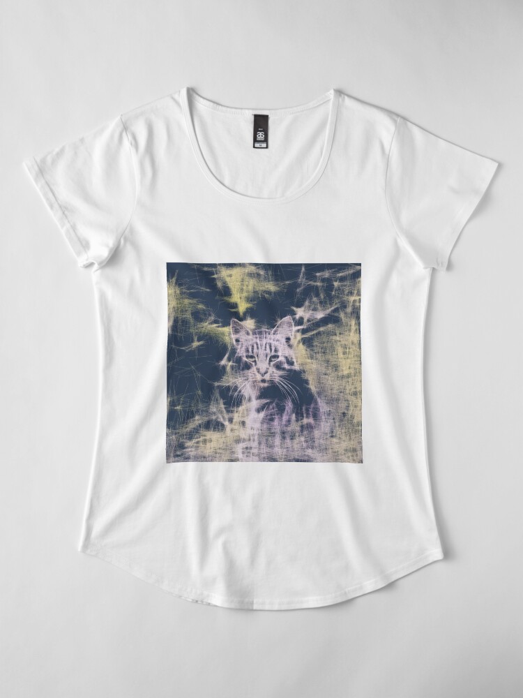 Alternate view of Linify Cat Premium Scoop T-Shirt