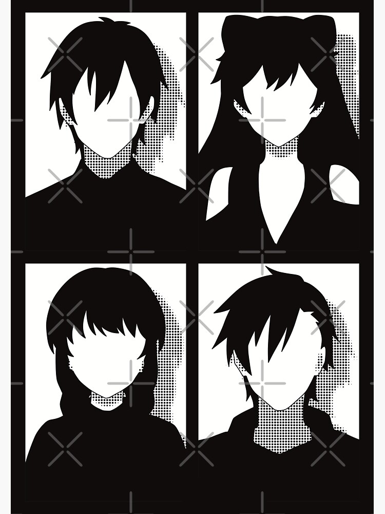 All Main Characters from More than a married couple, but not lovers or  Fuufu Ijou, Koibito Miman: Akari Watanabe, Shiori Sakurazaka, Jirou Yakuin  and Minami Tenjin in Black and White Pop Art