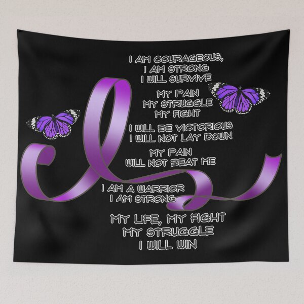 Item preview, My Struggle Purple Ribbon Poem with Butterflies designed and sold by Alondra.