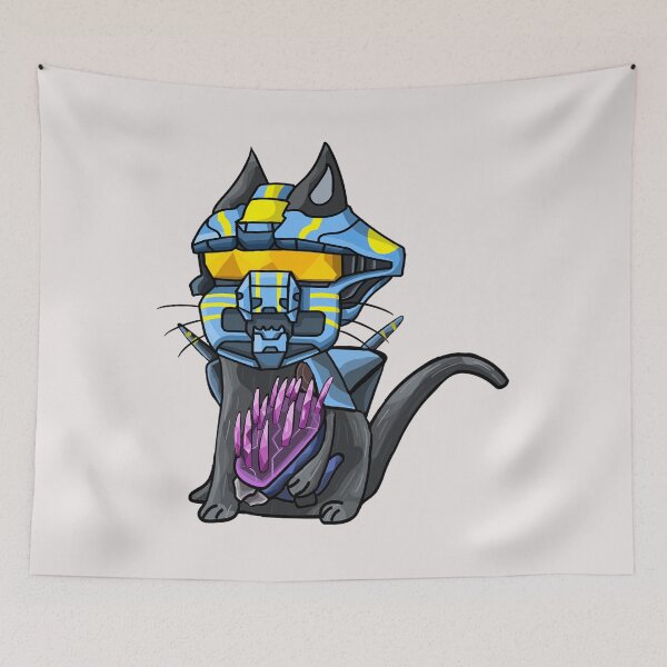Item preview, Halo Raider cat blue designed and sold by dedpotato.