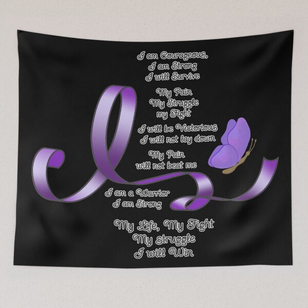 Item preview, My Struggle Purple Ribbon Poem with Butterflies designed and sold by Alondra.