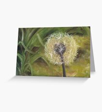 Dandelion Time Oil Painting by Angela Brown Art Greeting Card