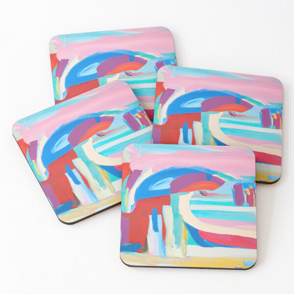 Item preview, Red Wave Beach Scene - Abstract Art Painting designed and sold by Inomaly Art.
