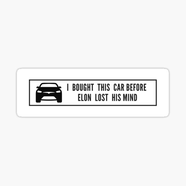 Artikel-Vorschau von Elon Lost His Mind Tesla Model 3/Model S Autoaufkleber (weiß rechteckig), designt und verkauft von greentea713.
