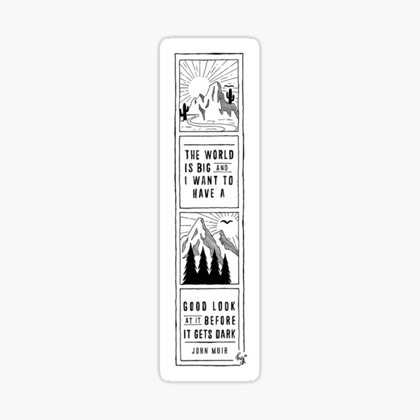 John Muir Quote Polaroid Sticker