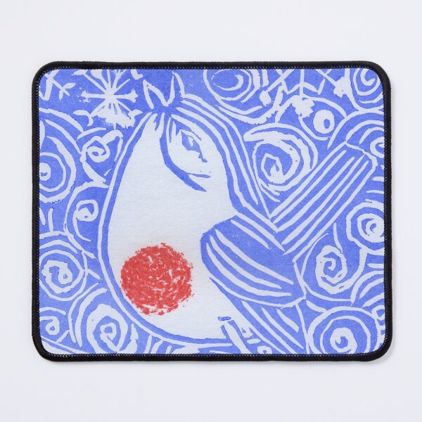 Item preview, The Robin Sings in Winter - Blue Lino Cut Print designed and sold by LymphomaLass.
