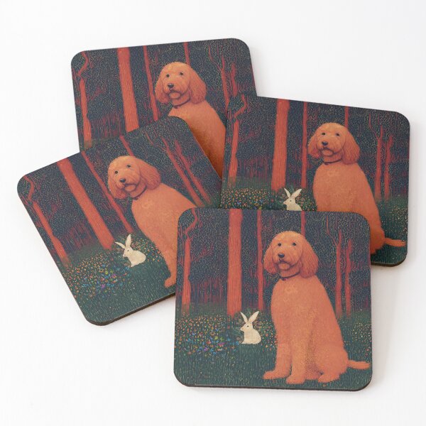 Item preview, A Bunny and a Goldendoodle Walk Into a Forest designed and sold by Lisa Marie Mercer.
