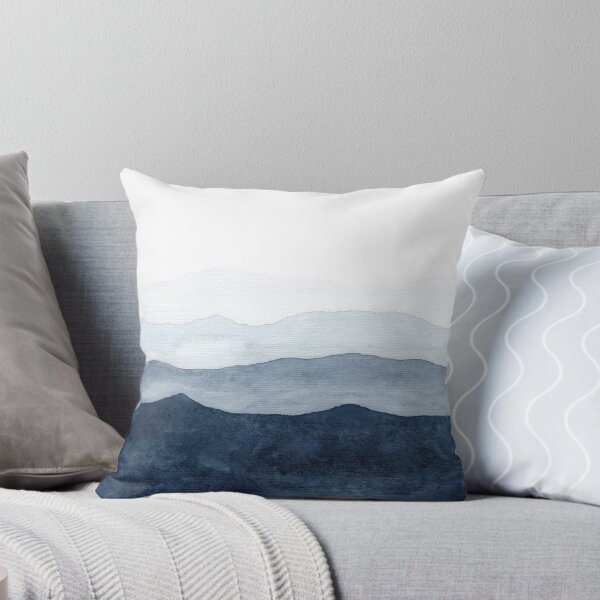 Item preview, Mountains Ombre | Indigo Abstract Watercolor designed and sold by Kris  Kivu.