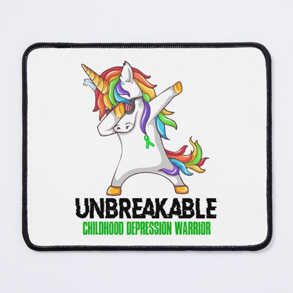 Item preview, Childhood Depression Awareness - Unicorn Childhood Depression Warrior Ribbon UNBREAKABLE designed and sold by Fernandezf.