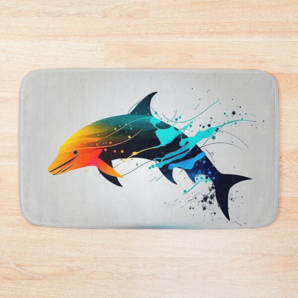 Item preview, Simplistic Multicolored Dolphin Through Water designed and sold by Galviato.