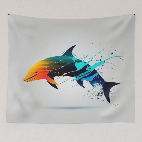 Item preview, Simplistic Multicolored Dolphin Through Water designed and sold by Galviato.