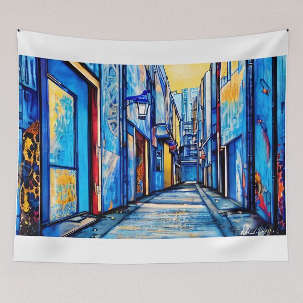 Item preview, Blue Tokyo Alleys Art designed and sold by viewgraphics.