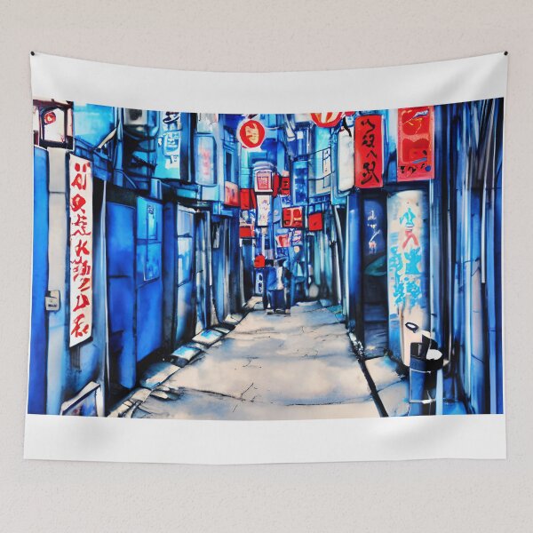 Item preview, Blue Tokyo Alleys Art designed and sold by viewgraphics.